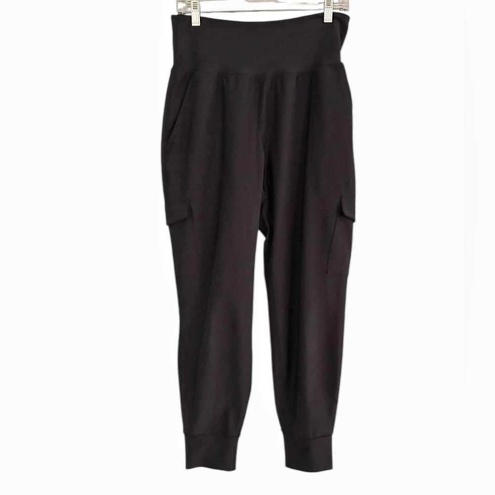 Old Navy Powersoft Go-Dry High Rise Cargo Jogger Black Size Large